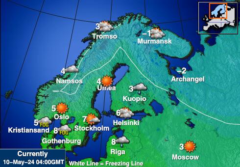 Norvège Carte des températures de Météo 