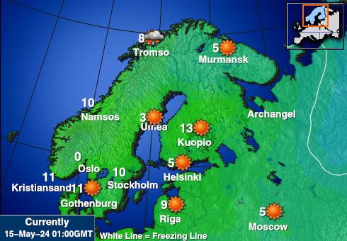 Norvēģija Laika temperatūra karte 