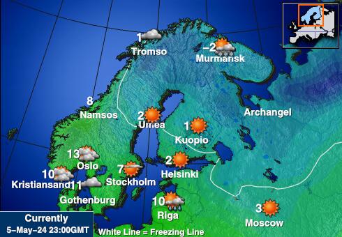 Норвегия Карта погоды Температура 