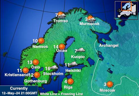 Noruega Mapa de temperatura Tiempo 