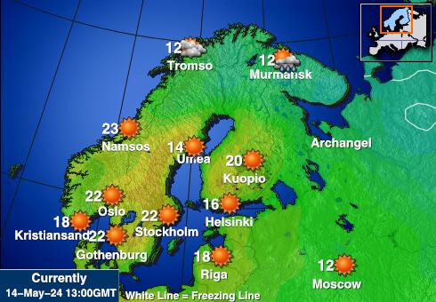 Norge Vädertemperaturkarta 