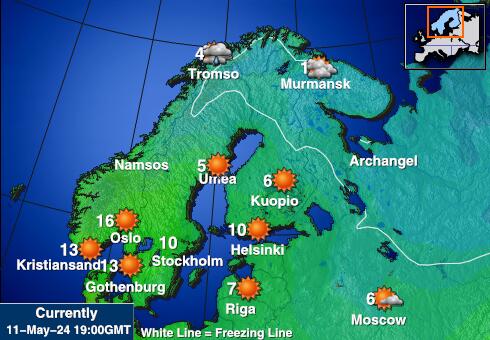 Норвешка Временска прогноза, Температура, Карта 