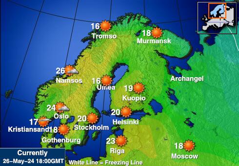 Noorwegen Weer temperatuur kaart 