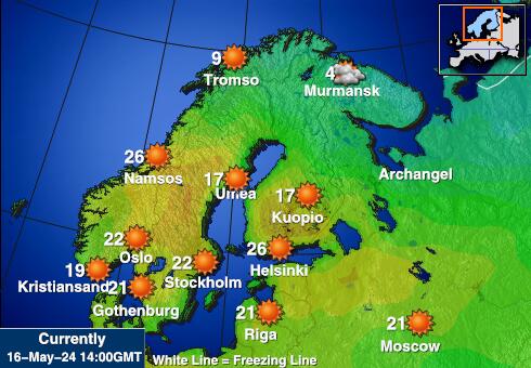 Norge Vejret temperatur kort 