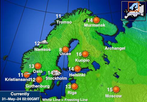 النرويج خريطة درجة حرارة الطقس 