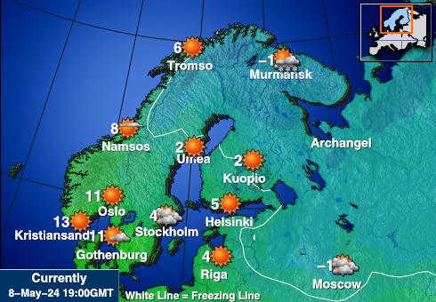 Norge Vädertemperaturkarta 