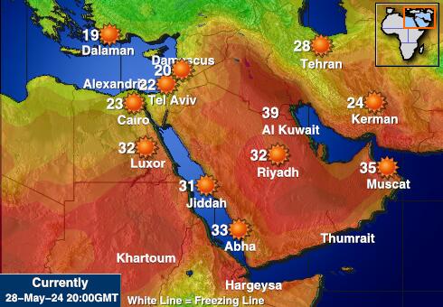 Omán Mapa de temperatura Tiempo 