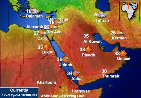 Oman Wetter Temperaturkarte 