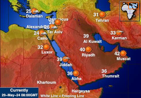Oman Vremenska prognoza, Temperatura, karta 