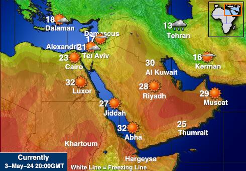 Omán Mapa počasí teplota 