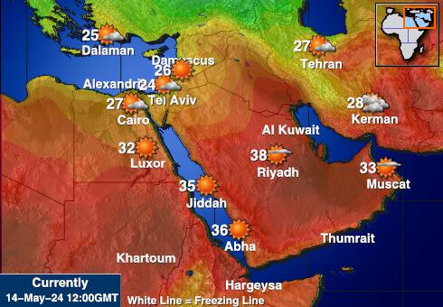 Oman Weer temperatuur kaart 