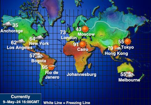 Vreedzaam Weer temperatuur kaart 