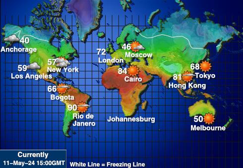 Vreedzaam Weer temperatuur kaart 