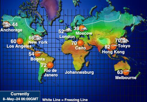 Pacifik Mapa teplôt počasia 