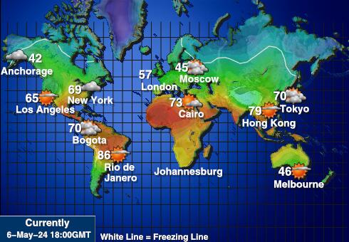 Pasifik Peta Suhu Cuaca 