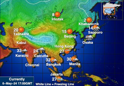 باكستان خريطة درجة حرارة الطقس 
