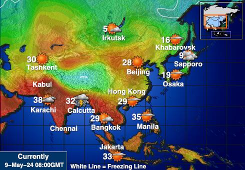 باكستان خريطة درجة حرارة الطقس 