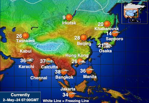 Pakistan Peta Suhu Cuaca 