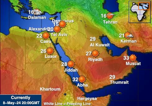 Palestina Vädertemperaturkarta 