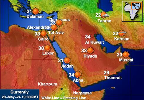 Palestiinalaisalueet Sää lämpötila kartta 