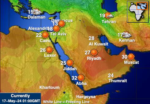 Palestyna Temperatura Mapa pogody 