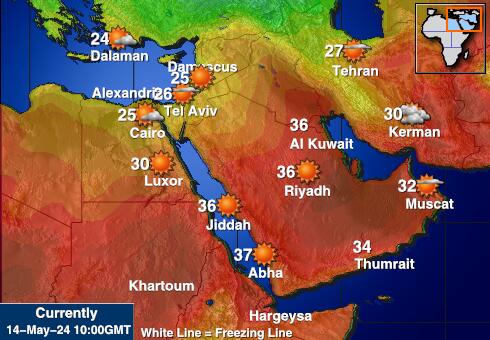 팔레스타인 영토 날씨 온도지도 