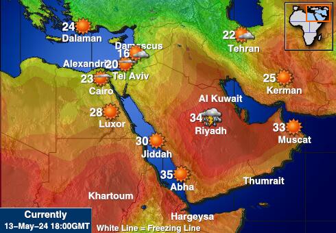 Teritoriul Palestinian Harta temperaturii vremii 