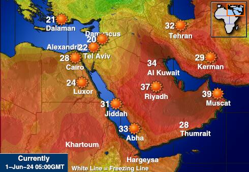 Filistin Hava sıcaklığı haritası 