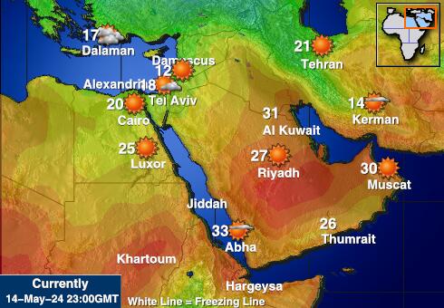 Palestiina Ilm temperatuur kaart 