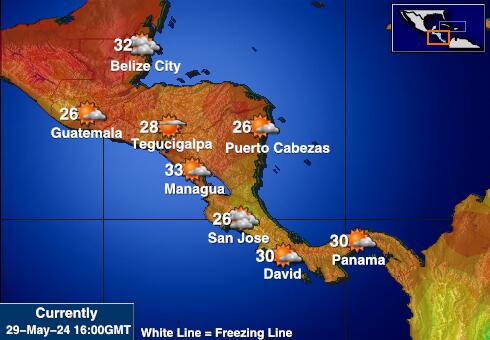 Panama Vejret temperatur kort 