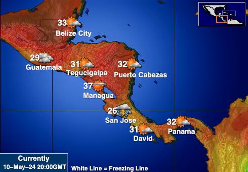 Панама Карта температури погоди 