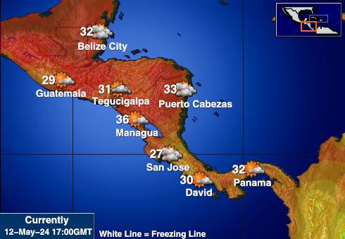 Panama Vremenska prognoza, Temperatura, karta 
