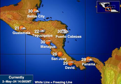 Панама Температурна карта за времето 