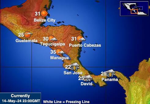 Panama Weer temperatuur kaart 