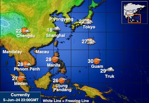 Paracelöarna Vädertemperaturkarta 