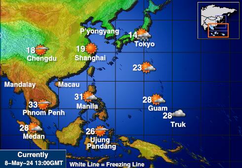 Paracel Islands Mapa počasí teplota 