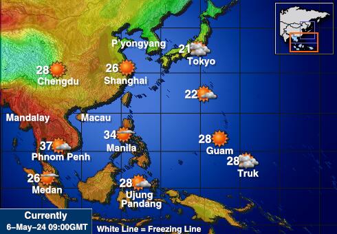 Kepulauan Paracel Peta Suhu Cuaca 
