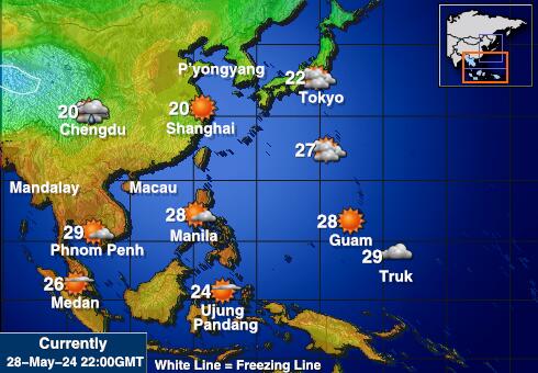 Quần đảo Hoàng Sa Bản đồ nhiệt độ thời tiết 