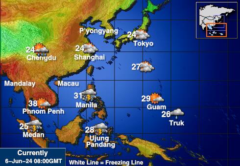 Kepulauan Paracel Peta Suhu Cuaca 