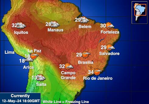 Παραγουάη Θερμοκρασία Καιρός χάρτη 