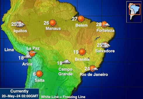 パラグアイ 天気温度マップ 