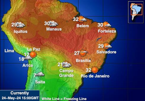 Paraguay Vejret temperatur kort 