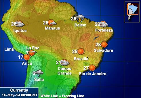 Paraguay Været temperatur kart 