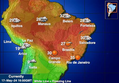 Paraguay Sää lämpötila kartta 