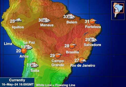 Paragwaj Temperatura Mapa pogody 