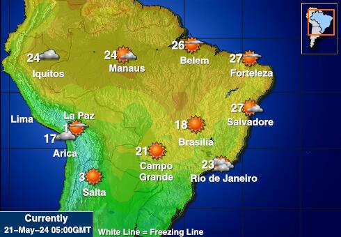 Paraguai Ilm temperatuur kaart 