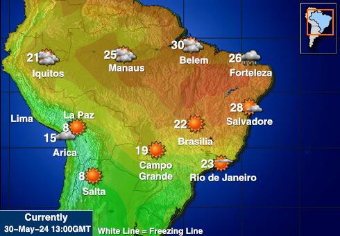 Paraguay Bản đồ nhiệt độ thời tiết 