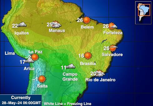 Paraguay Peta suhu cuaca 