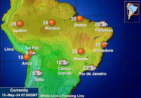Paraguay Időjárás hőmérséklet térképen 