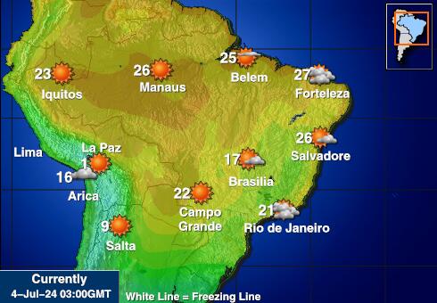 パラグアイ 天気温度マップ 